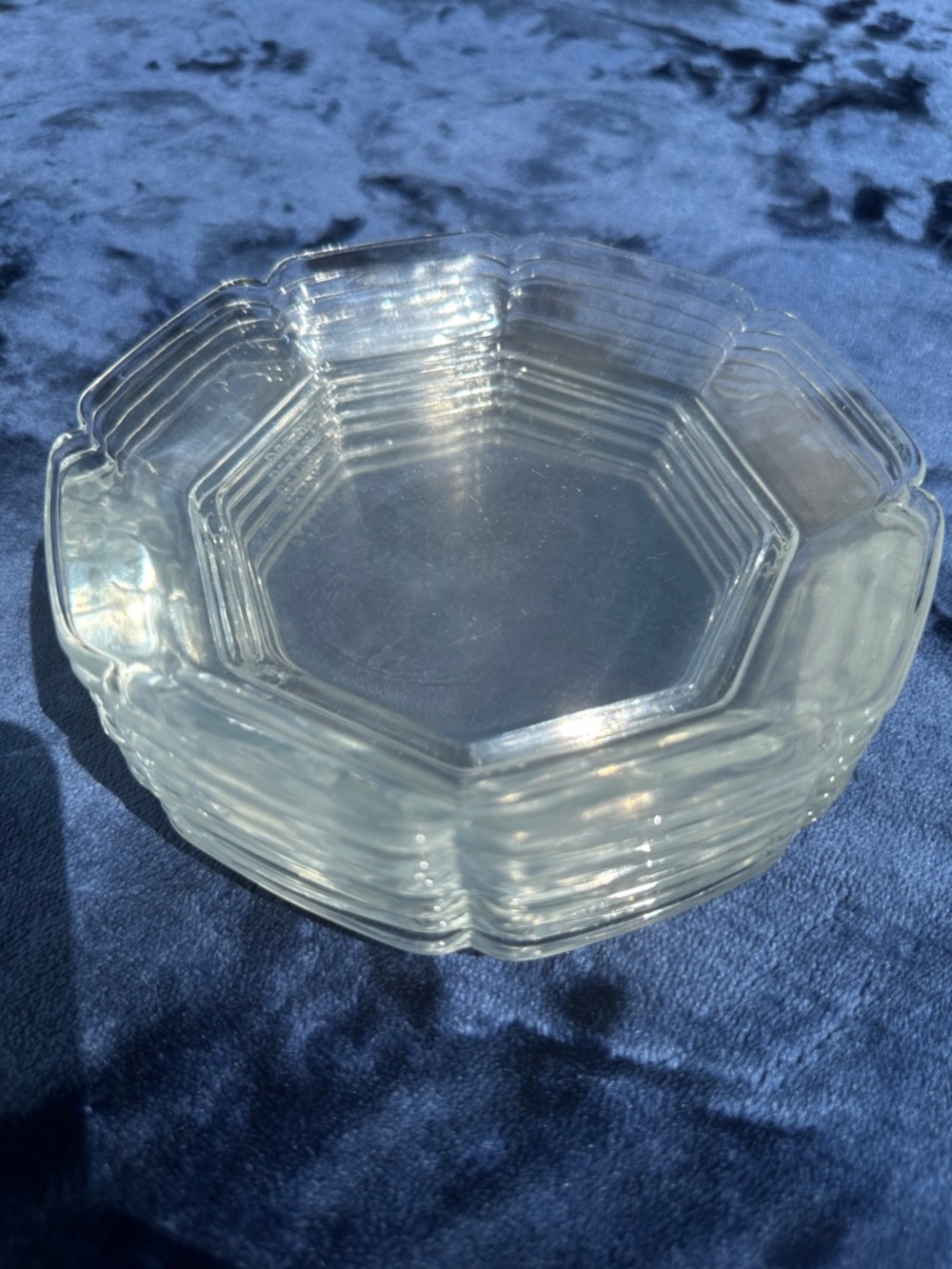 Ocean 6” Glass Octagon Shaped Clear Glass Dessert Plates, Set of 6
